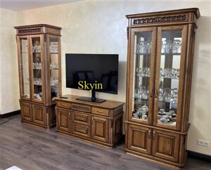 Вітальня Віконт з вітринами для посуду з дерева