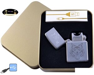 Електроімпульсна запальничка в металевій упаковці JIN LUN (USB)