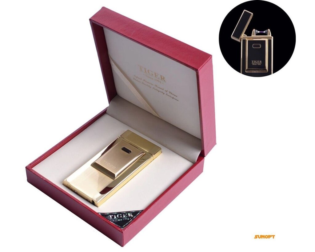 USB зажигалка TIGER Gold  Электроимпульсная від компанії Інтернет-магазин "Є улов" - фото 1