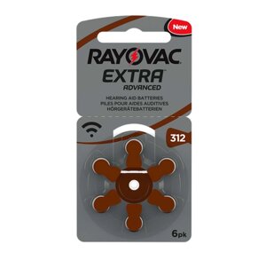Батарейки для слухових апаратів Rayovac EXTRA 312 (6 шт)