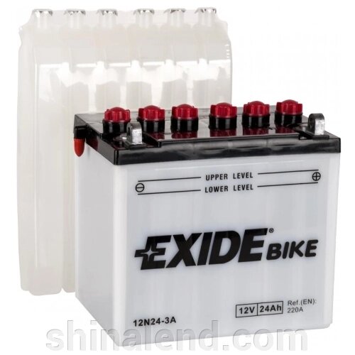 Акумулятори мото Exide 12N24-3A: 24 А · год - 12 V; 220 (12N24-3A), 184x124x175 мм від компанії ШінаЛенд - Оплата Частинами - фото 1