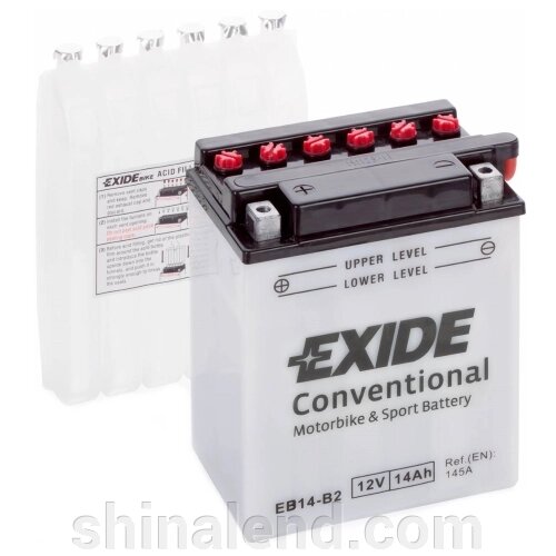 Акумулятори мото Exide EB14-B2: 14 А · год - 12 V; 145 (EB14-B2), 134x89x166 мм від компанії ШінаЛенд - Оплата Частинами - фото 1