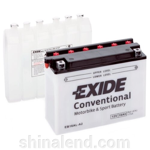 Акумулятори мото Exide EB16AL-A2: 16 А · год - 12 V; 175 A (EB16AL-A2), 205x70x162 мм від компанії ШінаЛенд - Оплата Частинами - фото 1