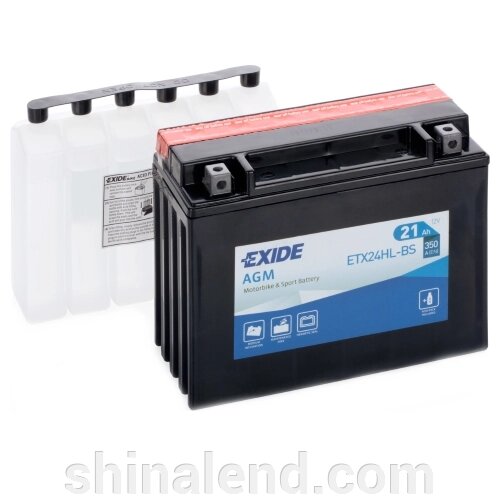 Акумулятори мото Exide ETX24HL-BS: 21 А · год - 12 V; 350 (ETX24HL-BS), 205x87x162 мм від компанії ШінаЛенд - Оплата Частинами - фото 1