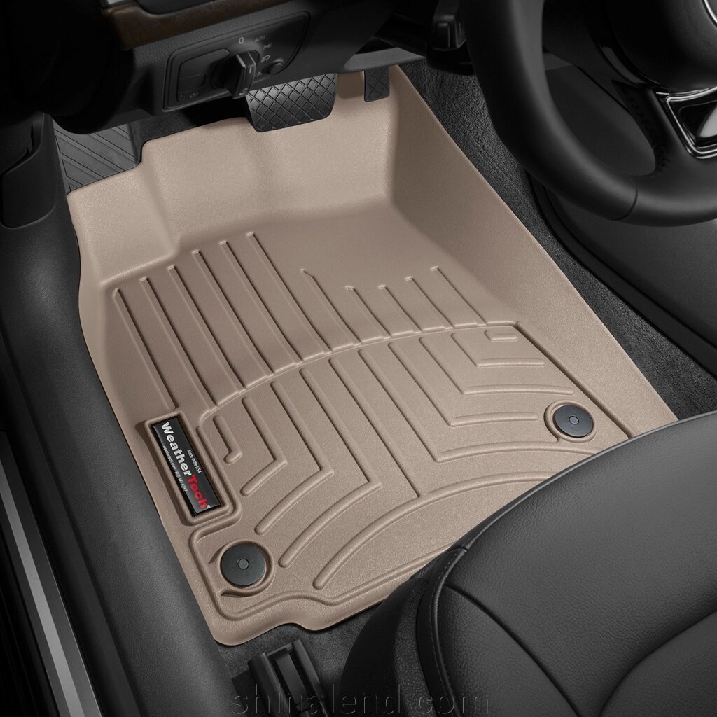 Килимки в салон Audi A6, S6 (C7) 2012 - 2018 / A7, S7 (4GA, 4GF) 2012 - 2018 з 2010 - бежеві WeatherTech - передній ряд від компанії ШінаЛенд - Оплата Частинами - фото 1