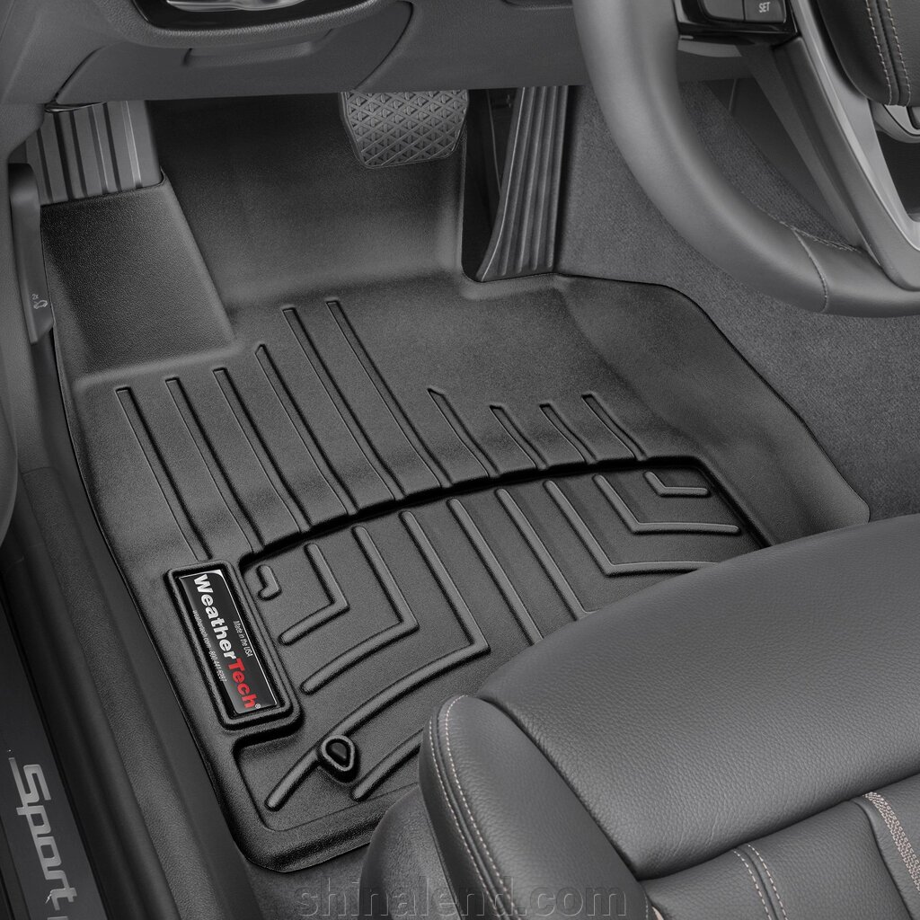 Килимки в салон Bmw 5 (F30, G90) 2017 - 2019 з 2016 - чорні WeatherTech - передній ряд від компанії ШінаЛенд - Оплата Частинами - фото 1