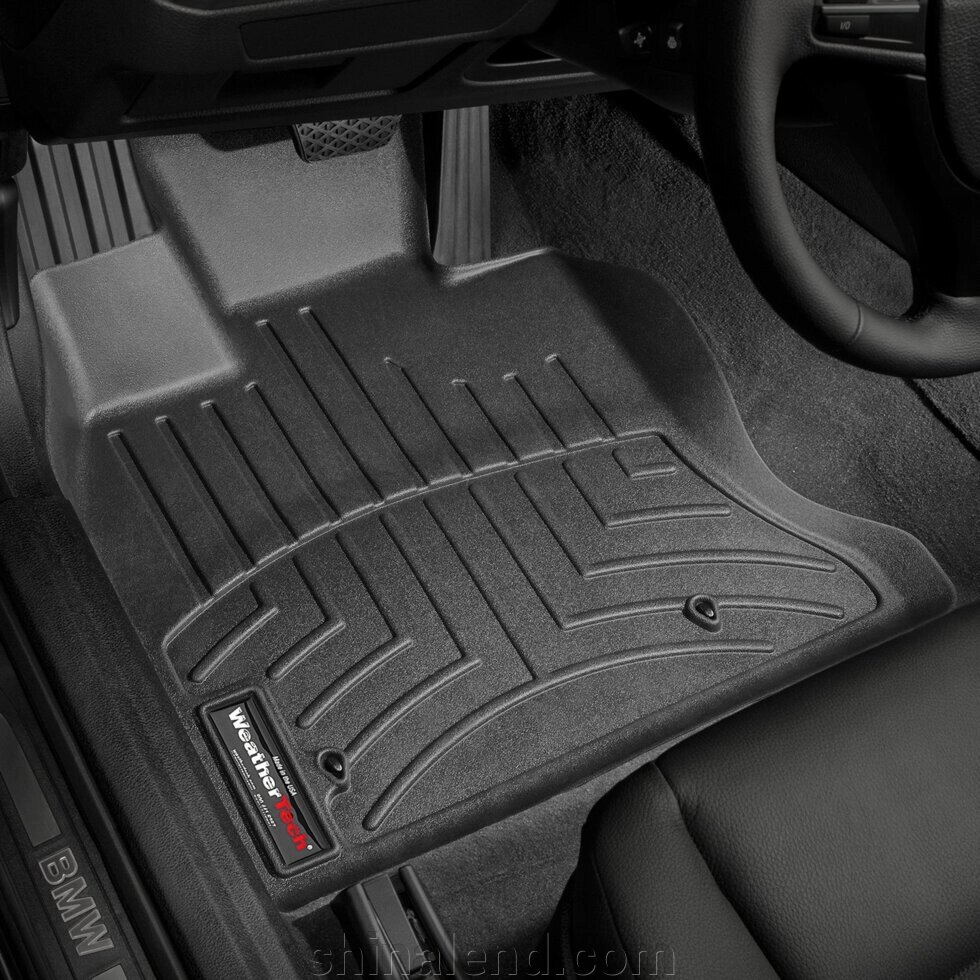 Килимки в салон Bmw 5 GT (повний привід) 2014 - 2017 з 2009 - чорні WeatherTech - передній ряд від компанії ШінаЛенд - Оплата Частинами - фото 1