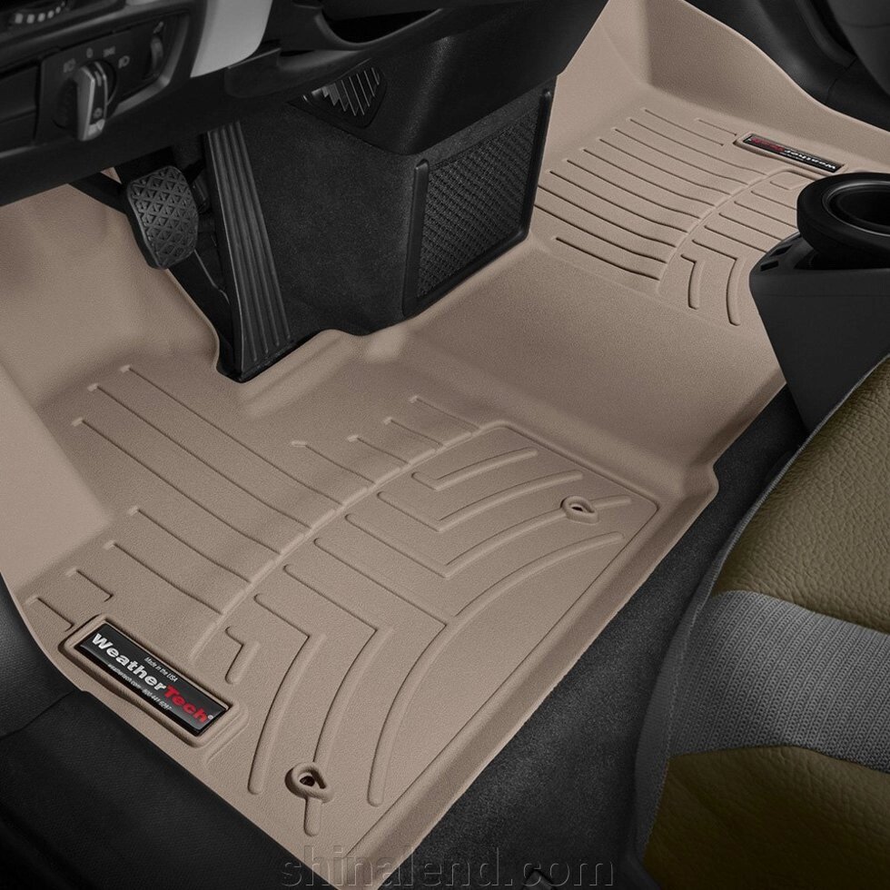 Килимки в салон Bmw i3 2013 - з 2013 - бежеві WeatherTech - передній ряд від компанії ШінаЛенд - Оплата Частинами - фото 1