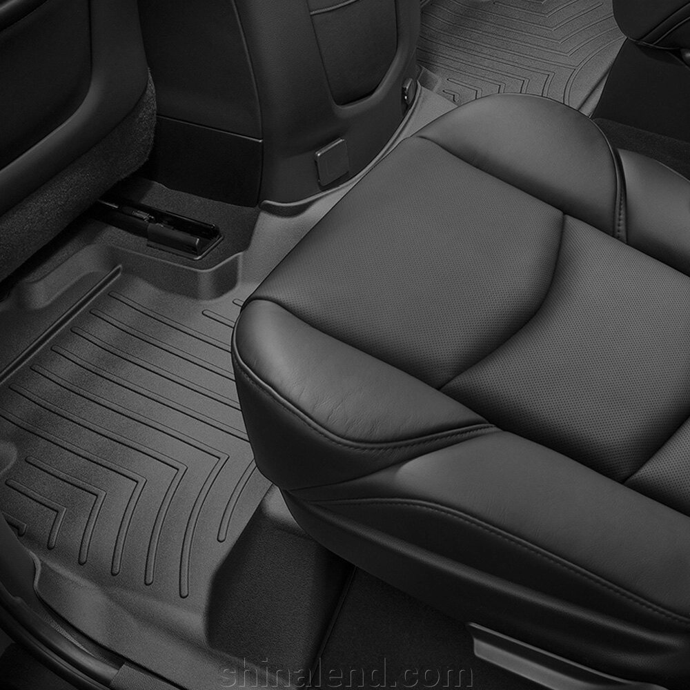 Килимки в салон Cadillac Escalade IV (GMT K2XL) 2015 - з 2014 - чорні WeatherTech - другий ряд від компанії ШінаЛенд - Оплата Частинами - фото 1