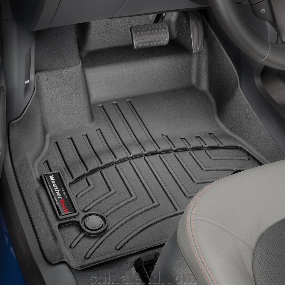 Килимки в салон Chevrolet Bolt 2016 - з 2016 - чорні WeatherTech - передній ряд від компанії ШінаЛенд - Оплата Частинами - фото 1