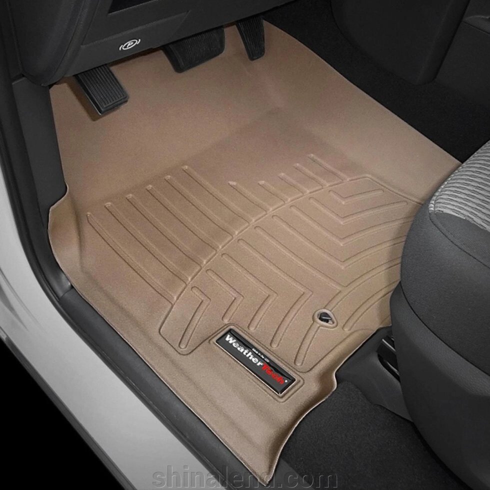 Килимки в салон Dodge Ram 1500 crew cab pickup з 2001 - 2008, бежеві WeatherTech - передній ряд від компанії ШінаЛенд - Оплата Частинами - фото 1