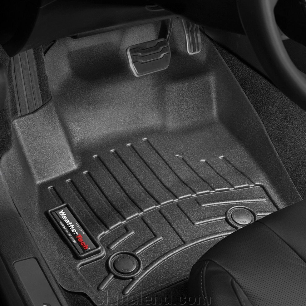 Килимки в салон Ford Mondeo V 2014 - з 2012 - чорні WeatherTech - передній ряд від компанії ШінаЛенд - Оплата Частинами - фото 1