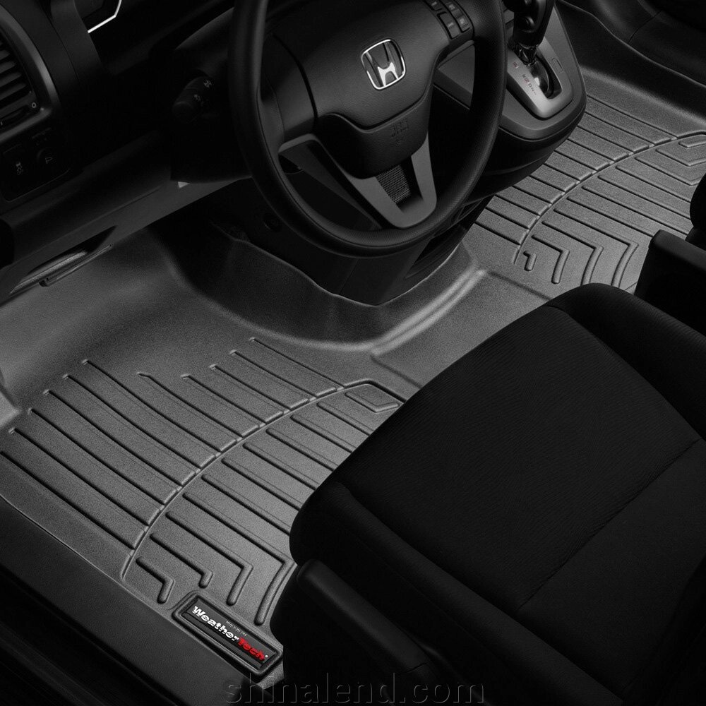 Килимки в салон Honda CR-V III 2007 - 2012 з 2006 - чорні WeatherTech - передній ряд від компанії ШінаЛенд - Оплата Частинами - фото 1