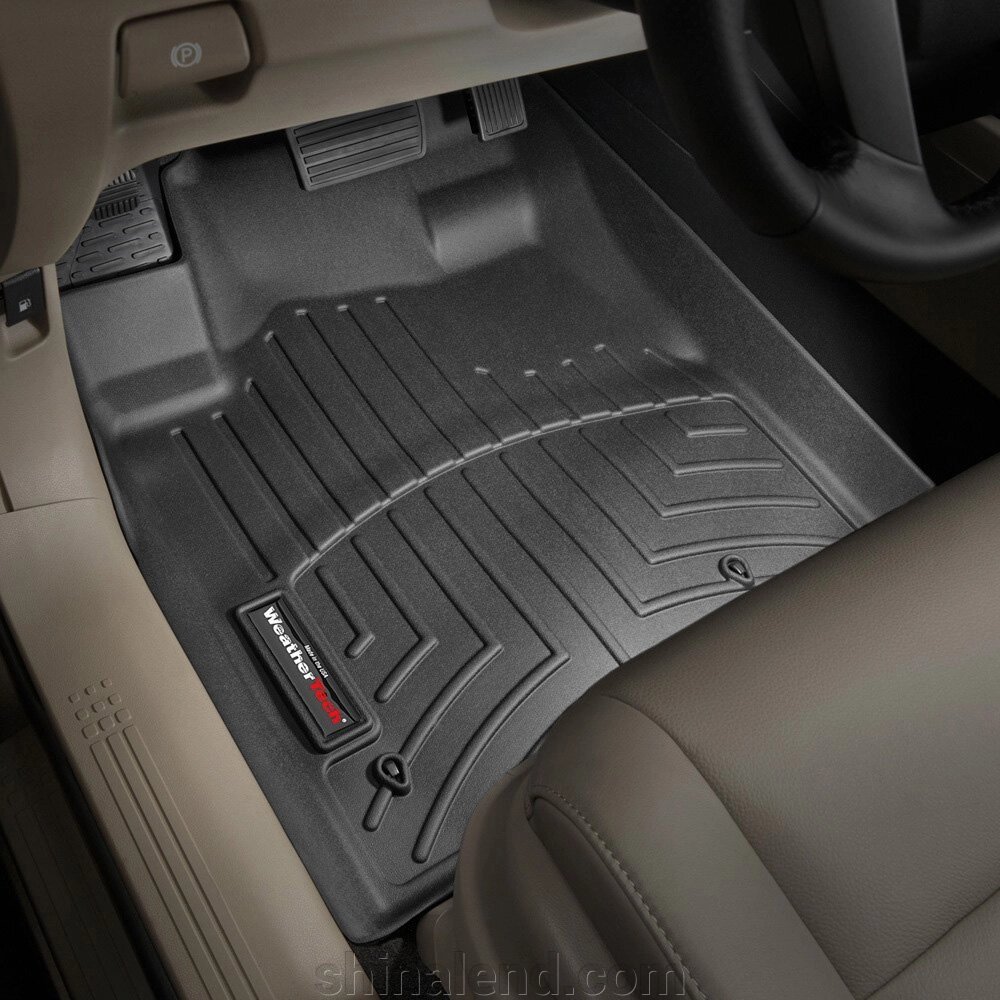 Килимки в салон Honda Pilot II 2009 - 2015 з 2008 - чорні WeatherTech - передній ряд від компанії ШінаЛенд - Оплата Частинами - фото 1