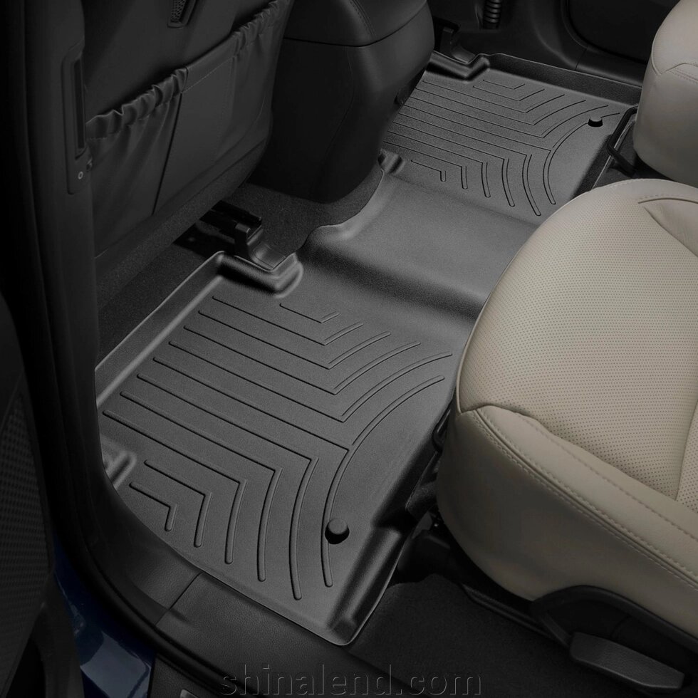 Килимки в салон Hyundai Santa Fe Grand III (7 місць) 2013 - з 2013 - чорні WeatherTech - другий ряд від компанії ШінаЛенд - Оплата Частинами - фото 1