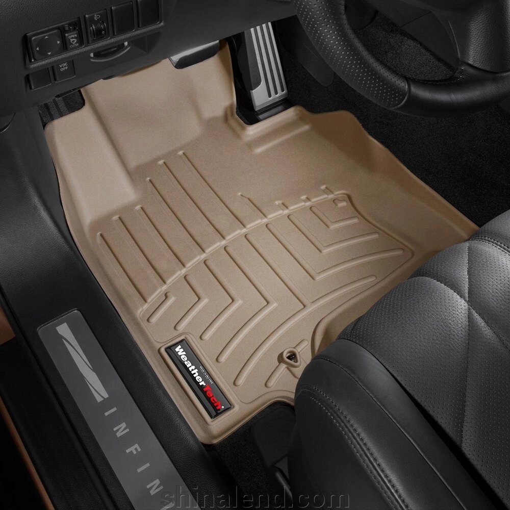 Килимки в салон Infiniti FX II (S51) 2008 - 2016 / QX70 2013 - 2018 з 2008 - бежеві WeatherTech - передній ряд від компанії ШінаЛенд - Оплата Частинами - фото 1