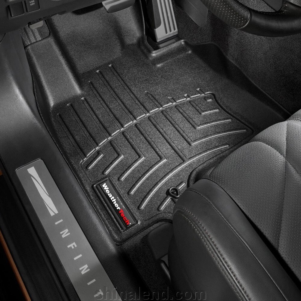 Килимки в салон Infiniti FX II (S51) 2008 - 2016 / QX70 2013 - 2018 з 2008 - чорні WeatherTech - передній ряд від компанії ШінаЛенд - Оплата Частинами - фото 1