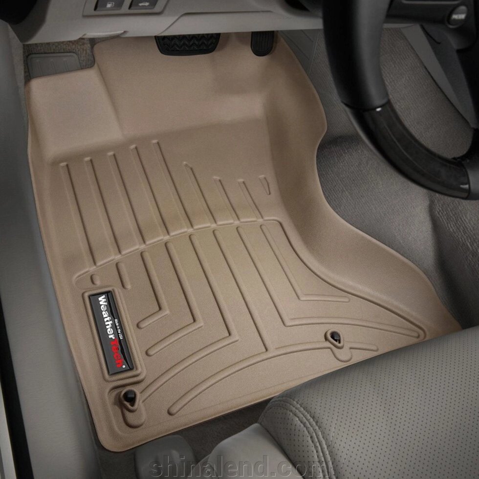 Килимки в салон Lexus GS III (GRS190) (AWD) 2006 - 2011 з 2005 - 2011, бежеві WeatherTech - передній ряд від компанії ШінаЛенд - Оплата Частинами - фото 1