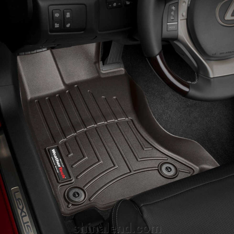 Килимки в салон Lexus GS IV (L10) (AWD) 2012 - 2019 з 2011 - какао WeatherTech - передній ряд від компанії ШінаЛенд - Оплата Частинами - фото 1