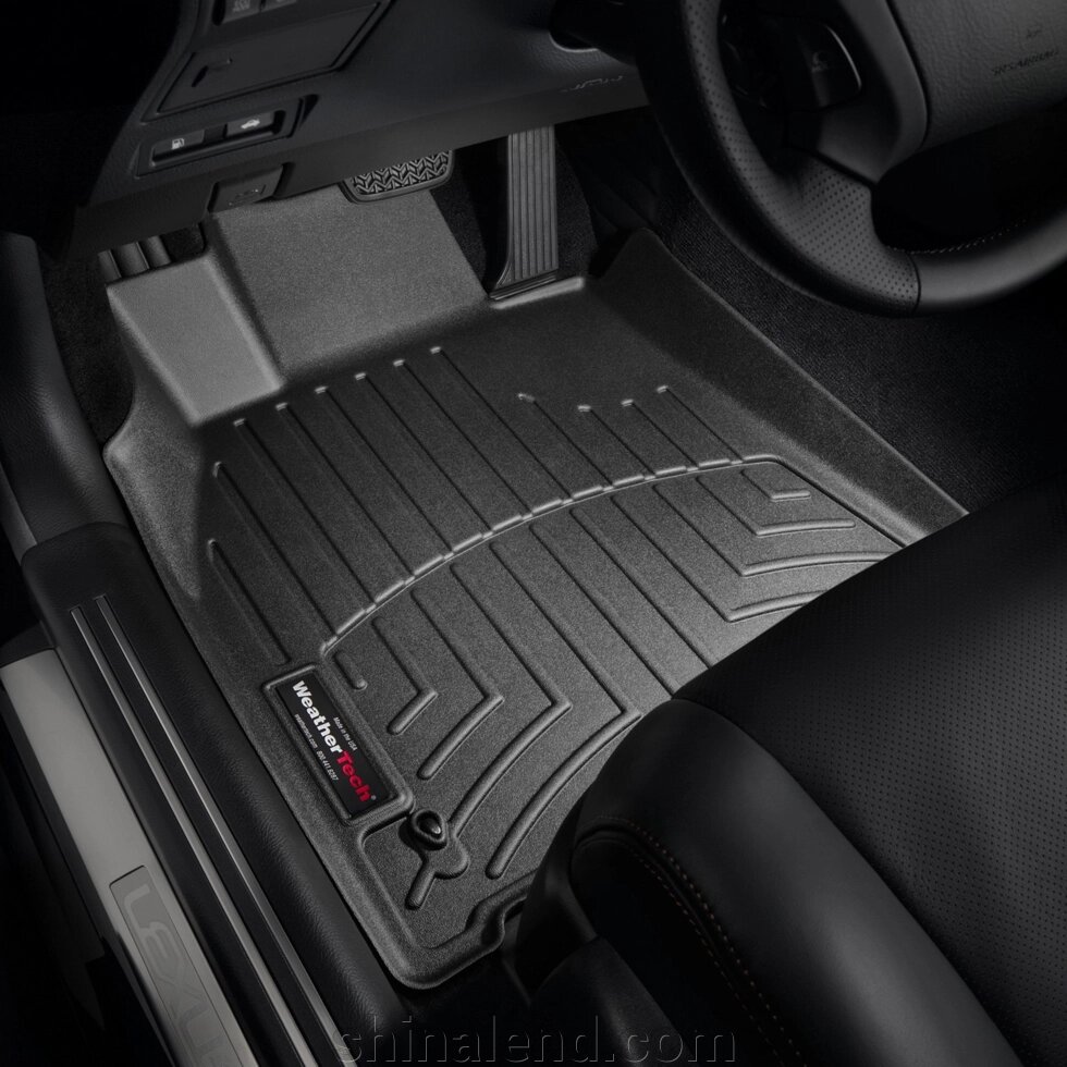 Килимки в салон Lexus LS IV (XF40) (2WD) (дорестайл) 2007 - 2012 із 2006 - чорні WeatherTech - передній ряд від компанії ШінаЛенд - Оплата Частинами - фото 1