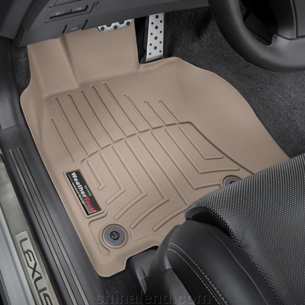 Килимки в салон Lexus LS IV (XF40) (рестайлінг) 2013 - 2017 з 2006 - бежеві WeatherTech - передній ряд від компанії ШінаЛенд - Оплата Частинами - фото 1