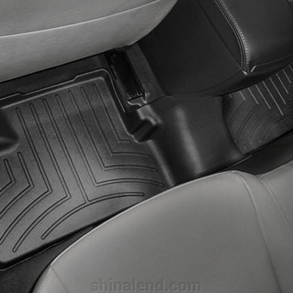 Килимки в салон Mazda 3 (BL) 2009 - 2013 з 2008 - чорні WeatherTech - другий ряд від компанії ШінаЛенд - Оплата Частинами - фото 1