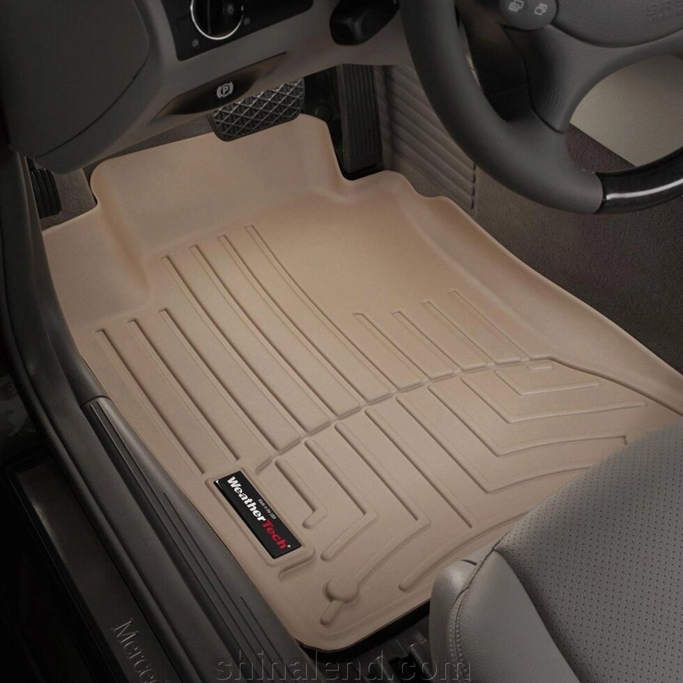 Килимки в салон Mercedes-Benz E-Class (W211) (повний привід) 2002 - 2009 з 2003 - 2009, бежеві WeatherTech - передній від компанії ШінаЛенд - Оплата Частинами - фото 1