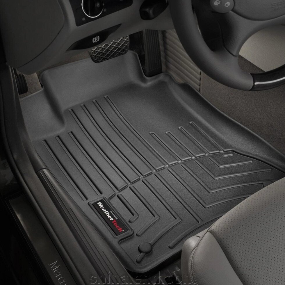 Килимки в салон Mercedes-Benz E-Class (W211) (повний привід) 2002 - 2009 з 2003 - 2009, чорні WeatherTech - передній від компанії ШінаЛенд - Оплата Частинами - фото 1