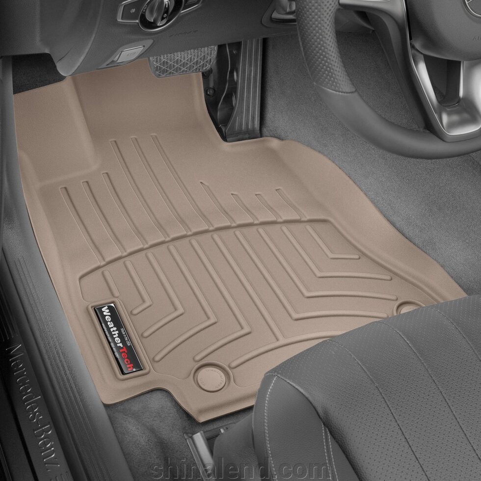 Килимки в салон Mercedes-Benz E-Class (W213) 2016 - з 2016 - бежеві WeatherTech - передній ряд від компанії ШінаЛенд - Оплата Частинами - фото 1