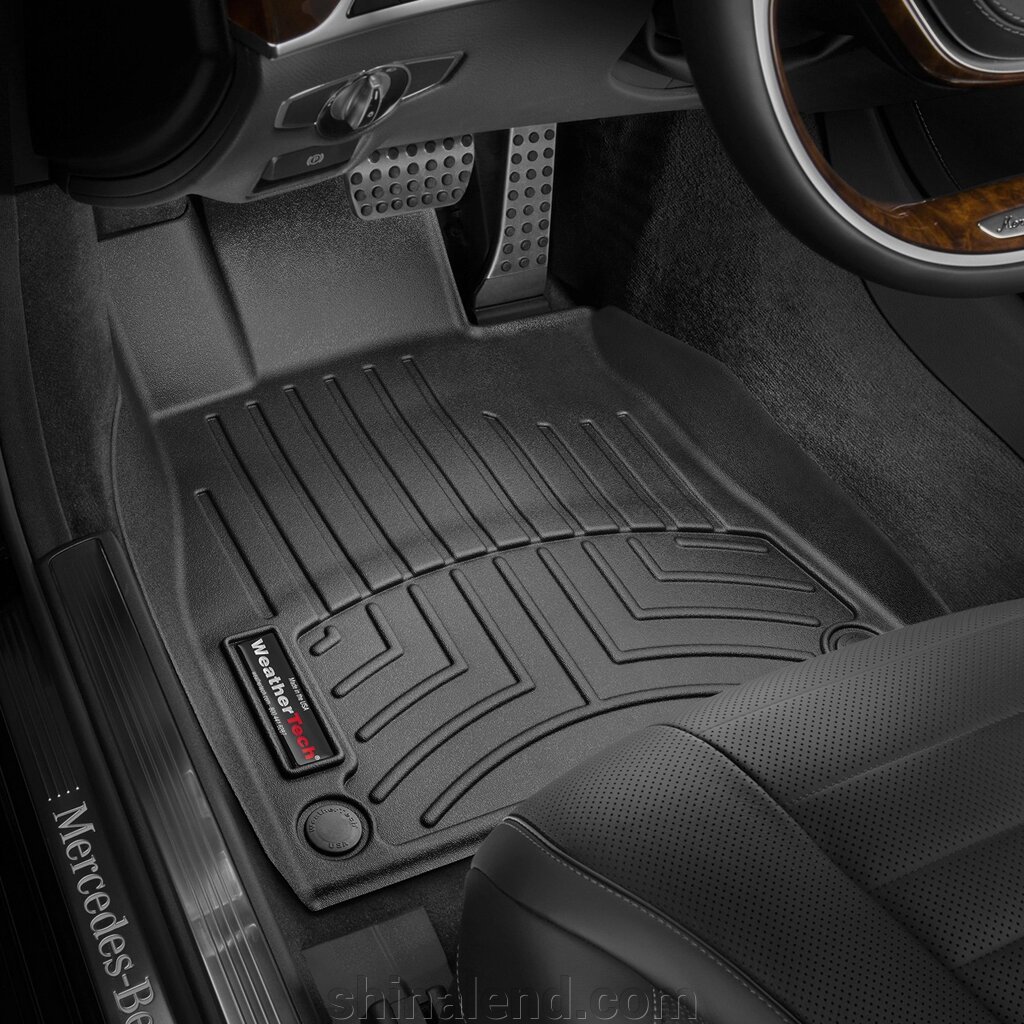 Килимки в салон Mercedes-Benz S-class (W222) 2013 - 2020 з 2013 - чорні WeatherTech - передній ряд від компанії ШінаЛенд - Оплата Частинами - фото 1