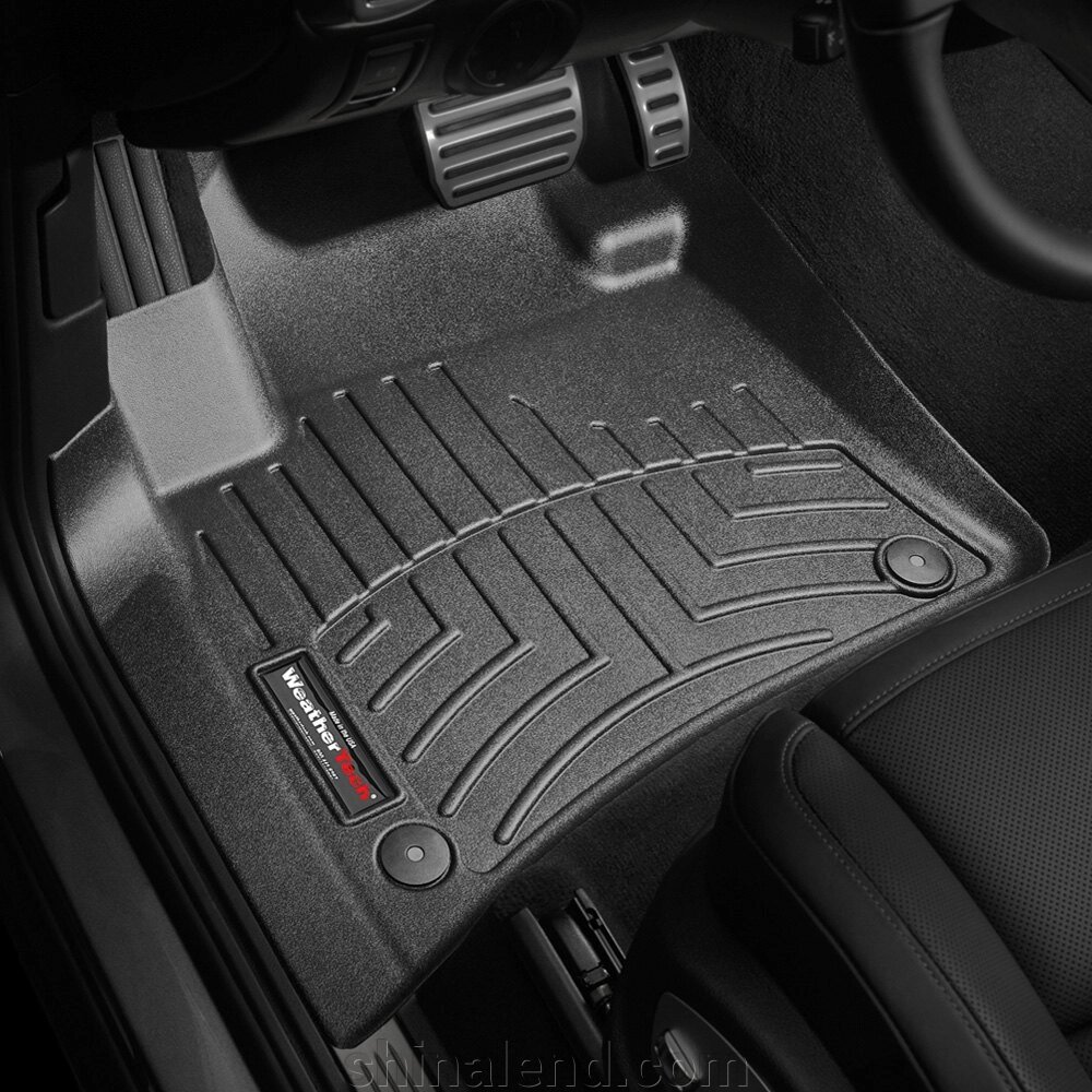 Килимки в салон Porsche Cayenne II / VW Touareg II 2010 - 2018 з 2010 - чорні WeatherTech - передній ряд від компанії ШінаЛенд - Оплата Частинами - фото 1