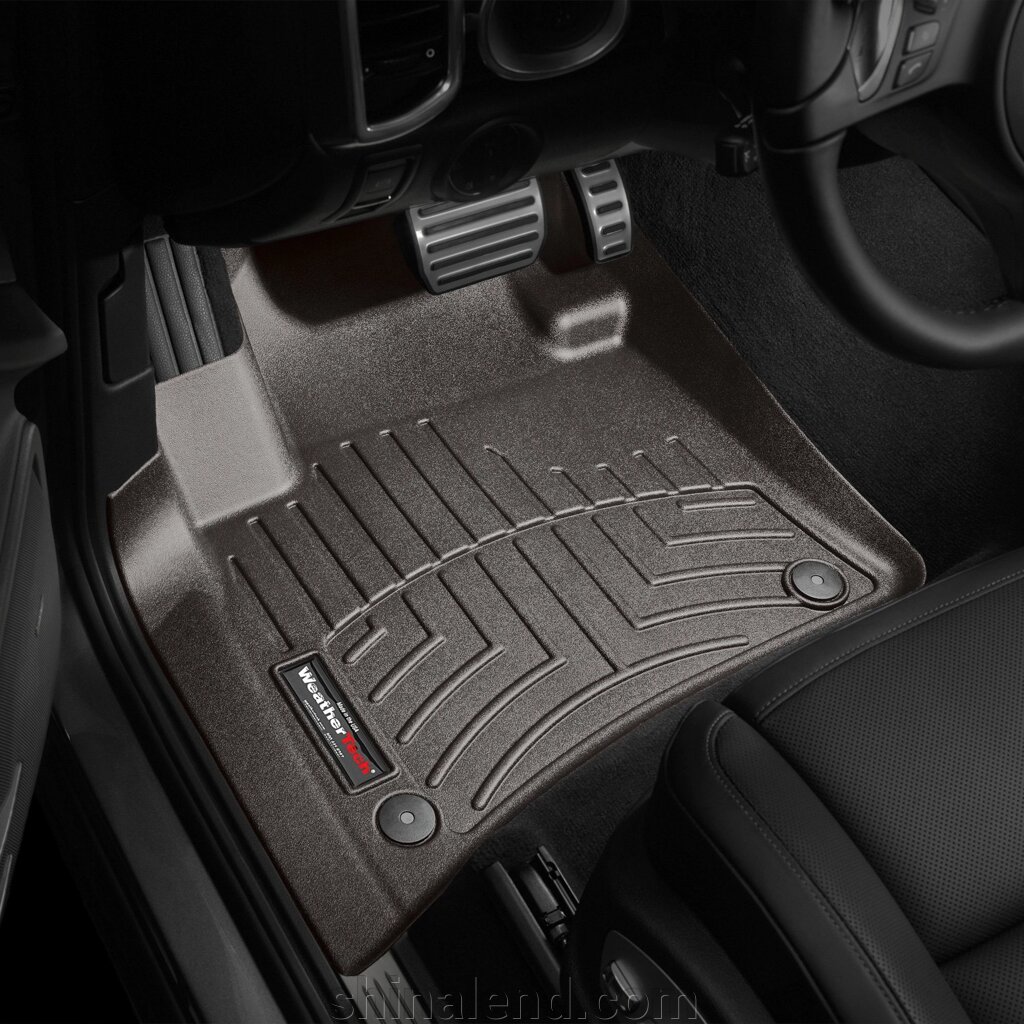 Килимки в салон Porsche Cayenne II / VW Touareg II 2010 - 2018 з 2010 - какао WeatherTech - передній ряд від компанії ШінаЛенд - Оплата Частинами - фото 1