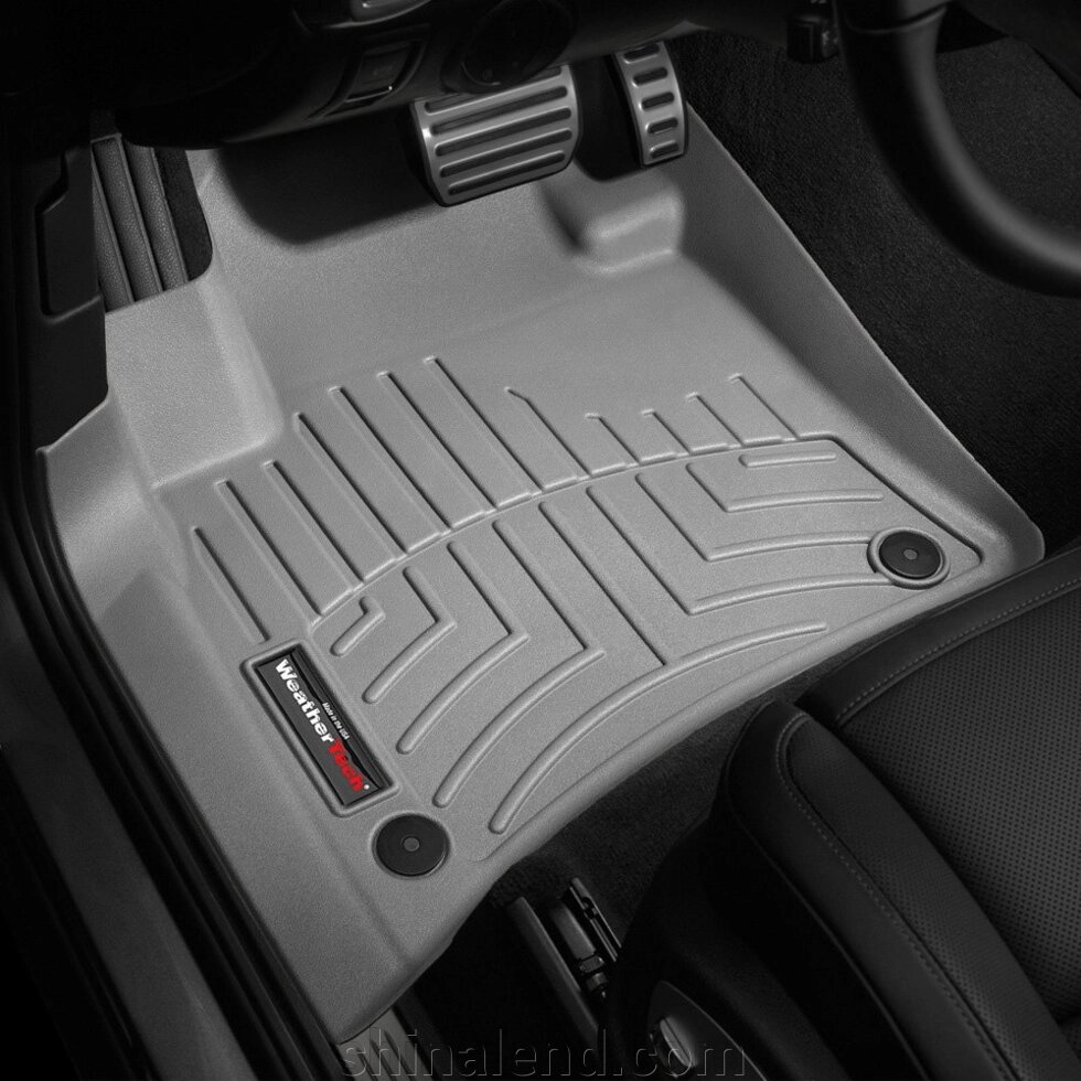 Килимки в салон Porsche Cayenne II / VW Touareg II 2010 - 2018 з 2010 - сірі WeatherTech - передній ряд від компанії ШінаЛенд - Оплата Частинами - фото 1