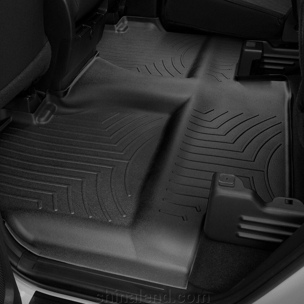 Килимки в салон Toyota Tundra III (Double Cab без ящика) 2014 року - з 2014 - чорні WeatherTech - другий ряд від компанії ШінаЛенд - Оплата Частинами - фото 1