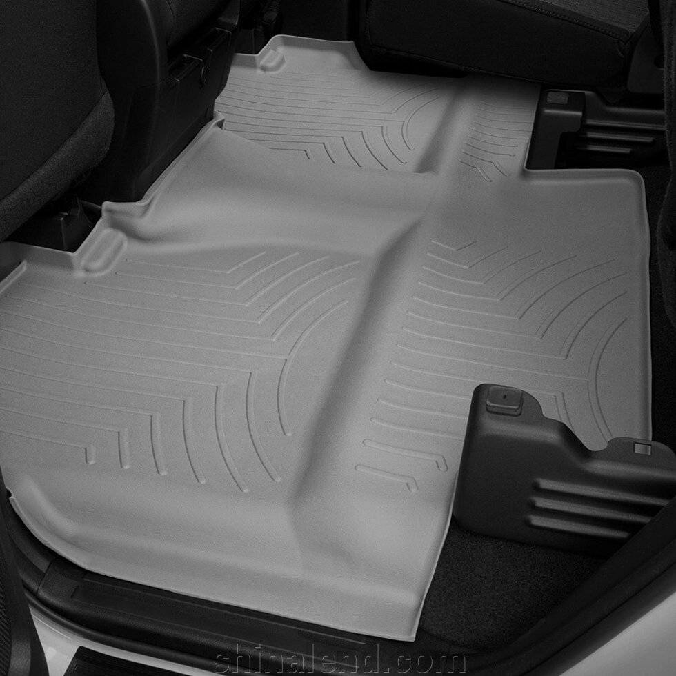 Килимки в салон Toyota Tundra III (Double Cab без ящика) 2014 - з 2014 - сірі WeatherTech - другий ряд від компанії ШінаЛенд - Оплата Частинами - фото 1