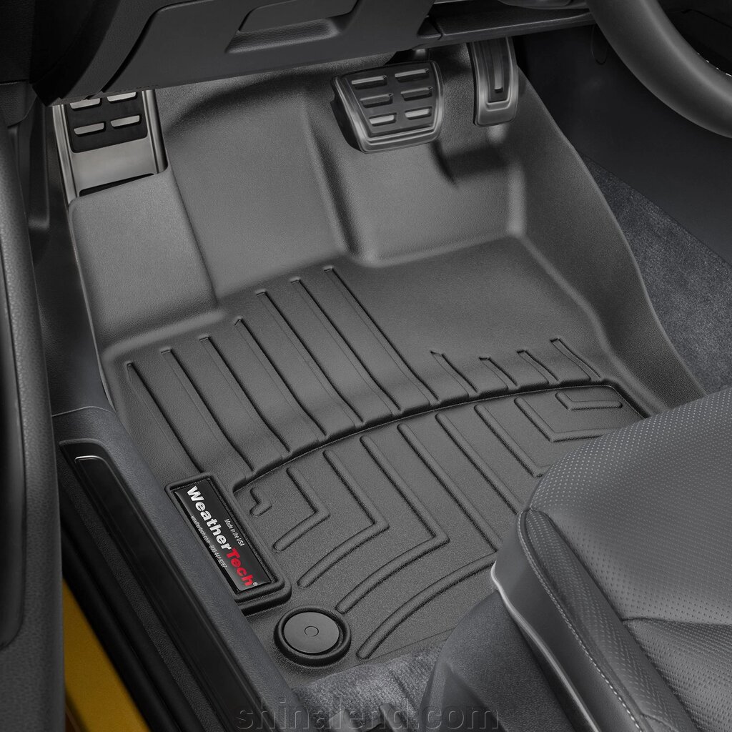 Килимки в салон Vw Arteon 2017 - 2019 з 2017 - чорні WeatherTech - передній ряд від компанії ШінаЛенд - Оплата Частинами - фото 1