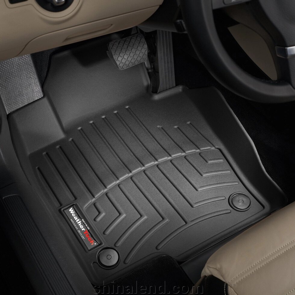 Килимки в салон Vw Golf VI 2007 - 2013 / Passat B6 2007 - 2010 з 2008 - 2013, чорні WeatherTech - передній ряд від компанії ШінаЛенд - Оплата Частинами - фото 1