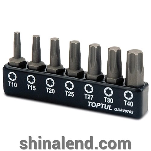 Набор бит TORX TOPTUL 1/4" 7ед. (T10-T40) GAAV0702 від компанії ШінаЛенд - Оплата Частинами - фото 1