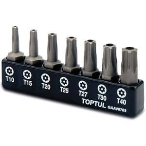 Набір біт TORX з отвором TOPTUL 1/4" 7 од. (T10-T40) GAAV0703