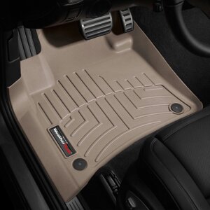 Килимки в салон Porsche Cayenne II / VW Touareg II 2010 - 2018 з 2010 - бежеві WeatherTech - передній ряд