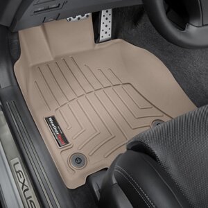 Килимки в салон Lexus LS IV (XF40) (рестайлінг) 2013 - 2017 року з 2006 - бежеві WeatherTech - передній ряд