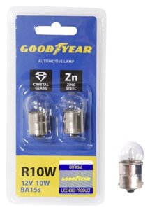 Лампа розжарювання автомобільна Goodyear R10W 12V 10W BA15s (блістер: к-т 2шт.)