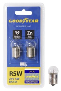 Лампа розжарювання автомобільна Goodyear R5W 24V 5W BA15s (блістер: к-т 2шт.)