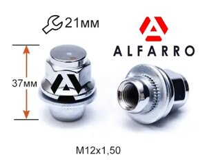 Гайки колісні M12x1,5 - 37 мм.; Хром, Прессшайба - ключ 21 (закриті), Alfarro gk283 (Toyota) — шт.