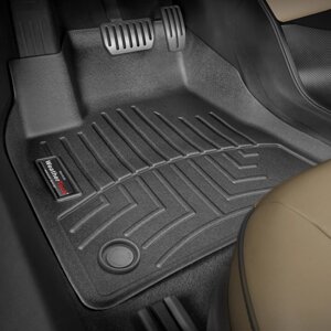 Килимки в салон Tesla Model S 2012 - з 2012 - чорні WeatherTech - передній ряд