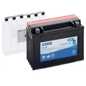 Акумулятори мото Exide ETX24HL-BS: 21 А · год - 12 V; 350 (ETX24HL-BS), 205x87x162 мм