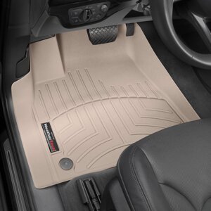 Килимки в салон Audi Q7 (4mb), Bentayga з 2015 - бежеві WeatherTech - передній ряд