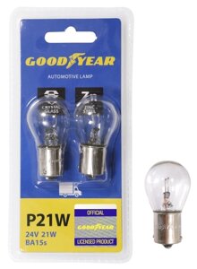 Лампа розжарювання автомобільна Goodyear P21W 24V 21W BA15s (блістер: к-т 2шт.)