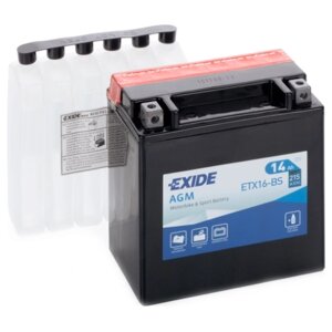 Акумулятори мото Exide ETX16-BS: 14 А · год - 12 V; 215 (ETX16-BS), 150x87x161 мм