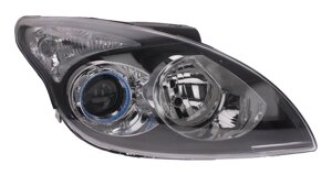 Headlight right hyundai i30 i (fd) (dorestayl) 2007 - 2010, electro., Темний корпус, без сервом, (depo fp1065)